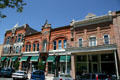 Row of restored Victorian buildings in Provo Town Square restoration. Provo, UT.