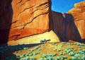 Lonesome Journey painting of wagon in desert by Maynard Dixon at BYU Museum of Art. Provo, UT.