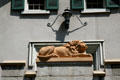 Carved lion on front of Lion House. Salt Lake City, UT.