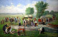 Painting of Mormon Handcart Pioneers by Carl Christian Anton Christensen at Mormon Museum. Salt Lake City, UT.