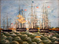 Painting of Bombardment of Forts Hatteras by U.S. Fleet at Norfolk History Museum