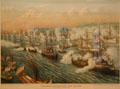 Graphic of Great International Naval Review off New York City by Kurz & Allison from Hampton Roads Naval Museum at Nauticus. Norfolk, VA
