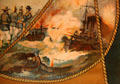 Battleship landings detail on Jamestown Exposition poster at Hampton Roads Naval Museum. Norfolk, VA.