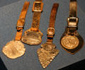 Jamestown Exposition souvenir watch fobs at Hampton Roads Naval Museum. Norfolk, VA.