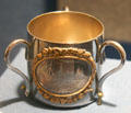 Jamestown Exposition souvenir cup with RMS Cedric at Hampton Roads Naval Museum. Norfolk, VA.
