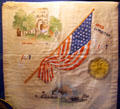 Jamestown Exposition souvenir pillow case at Hampton Roads Naval Museum. Norfolk, VA.