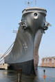 Bow view of Battleship Wisconsin. Norfolk, VA