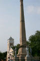 Confederate War Memorial against Trinity Episcopal Church. Portsmouth, VA.