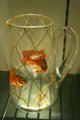 Art glass pitcher with carp in net attrib. Mount Washington Glass Co. at Chrysler Museum of Art. Norfolk, VA.