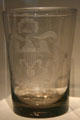 Engraved glass tumbler with Great Seal of the United States made by New Bremen Glassmanufactory, Frederick, MD at Chrysler Museum of Art. Norfolk, VA.