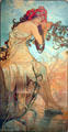 Art Nouveau lithograph of summer in Four Seasons series by Alphonse Mucha at Chrysler Museum of Art. Norfolk, VA.