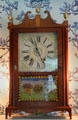 Mantle clock in Monroes' bedchamber at Ash Lawn-Highland. Charlotttesville, VA.