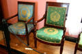 Collection of upholstered chairs owned by Elizabeth & James Monroe at Ash Lawn. Charlotttesville, VA.