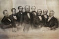Engraving of President Zachary Taylor & his cabinet at James Madison Museum. Orange, VA.