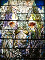 Angels of Annunciation in stained glass window by Tiffany Studios in St Paul's Episcopal Church. Richmond, VA.
