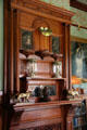 Mahogany overmantel of fireplace in library of Maymont Mansion. Richmond, VA.
