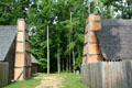 Earthen chimneys in English colonist style at Henricus. VA.
