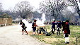 Soldiers firing a cannon. Williamsburg, VA.