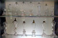 Collection of New England glass whale oil lamps at Bennington Museum. Bennington, VT.