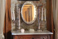 Silver mirror stand with candlesticks at Park-McCullough Historic Estate. North Bennington, VT.