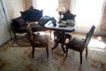 Parlor table, chairs, & sofa in Coolidge Homestead at President Calvin Coolidge State Historic Park. Plymouth Notch, VT.