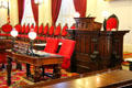Speaker's chair in House of Representatives at Vermont State House. Montpelier, VT.