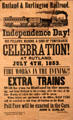 Rutland & Burlington Railroad poster celebrating Independence Day at Vermont History Museum. Montpelier, VT.
