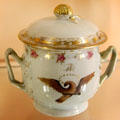 Chinese export porcelain covered custard cup with American eagle & 14 stars at Shelburne Museum. Shelburne, VT.