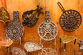 Collection of metal trivets at Shelburne Museum. Shelburne, VT.