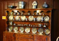 Collection of pewter & Britannia plates & vessels at Shelburne Museum. Shelburne, VT.