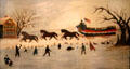 Suffragettes Taking a Sleigh Ride on the Constitution painting by unknown at Shelburne Museum. Shelburne, VT.