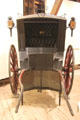Front view of Hansom Cab by Hinks & Johnson of Bridgeport, CT in Round Barn at Shelburne Museum. Shelburne, VT.