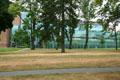 William H. Gates Law School at University of Washington seen from Parrington Lawn. Seattle, WA.