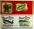 Historic salmon canning labels at Washington State History Museum. Tacoma, WA.