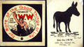 I.W.W. union stickers at Washington State History Museum. Tacoma, WA.