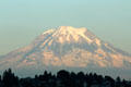Mt Rainier on skyline of Tacoma. Seattle, WA