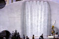 Waterfall cascades from Pavilion of Electric Power at Century 21 Exposition. Seattle, WA.