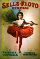 Poster for high wire dancer Princess Victoria of the Sells-Floto Circus at Circus World Museum. Baraboo, WI