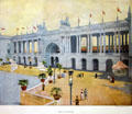Print of Colonnade at World's Columbian Exposition by Poole Bros. at Columbus Museum. Columbus, WI.