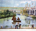 Print looking east from Transportation Building at World's Columbian Exposition by Poole Bros. at Columbus Museum. Columbus, WI.
