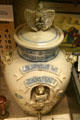 Salt-glaze water cooler in museum room of Farmer's & Merchant's Union Bank. Columbus, WI.