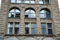 Facade details of Romanesque Batavian Building. La Crosse, WI.