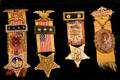 Badges from various Civil War veteran's reunions at Wisconsin Veterans Museum. Madison, WI