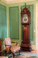Dutch tall case automaton musical clock in drawing room at West Virginia Governor's Mansion. Charleston, WV.
