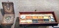 Pocket compass & surveyor's paint box at West Virginia State Museum. Charleston, WV.