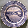 B&O dining car dinner plate with Harpers Ferry Scene at West Virginia State Museum. Charleston, WV.