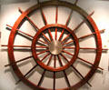 Pilot wheel from O.F. Shearer Riverboat on Kanawha & Ohio rivers at West Virginia State Museum. Charleston, WV.