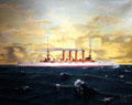 USS West Virginia Cruiser painting at West Virginia State Museum. Charleston, WV.