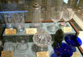 Collection of glass made at WV glass works at West Virginia State Museum. Charleston, WV.