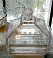 Atlanta crystal square bowl at Fostoria Glass Museum. Moundsville, WV.